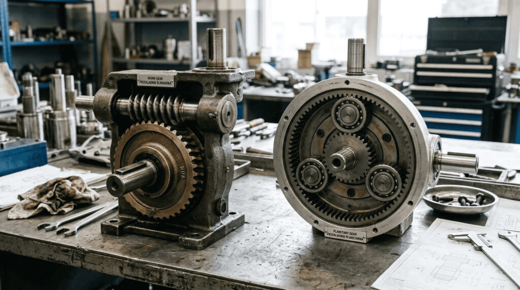 Przekładnia ślimakowa i planetarna